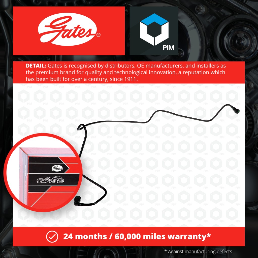 Gates Crank Case Breather Pipe Hose EMH629 [PM1896342]