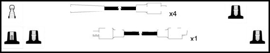 Lemark HOES757 HT Leads Ignition Cables Set