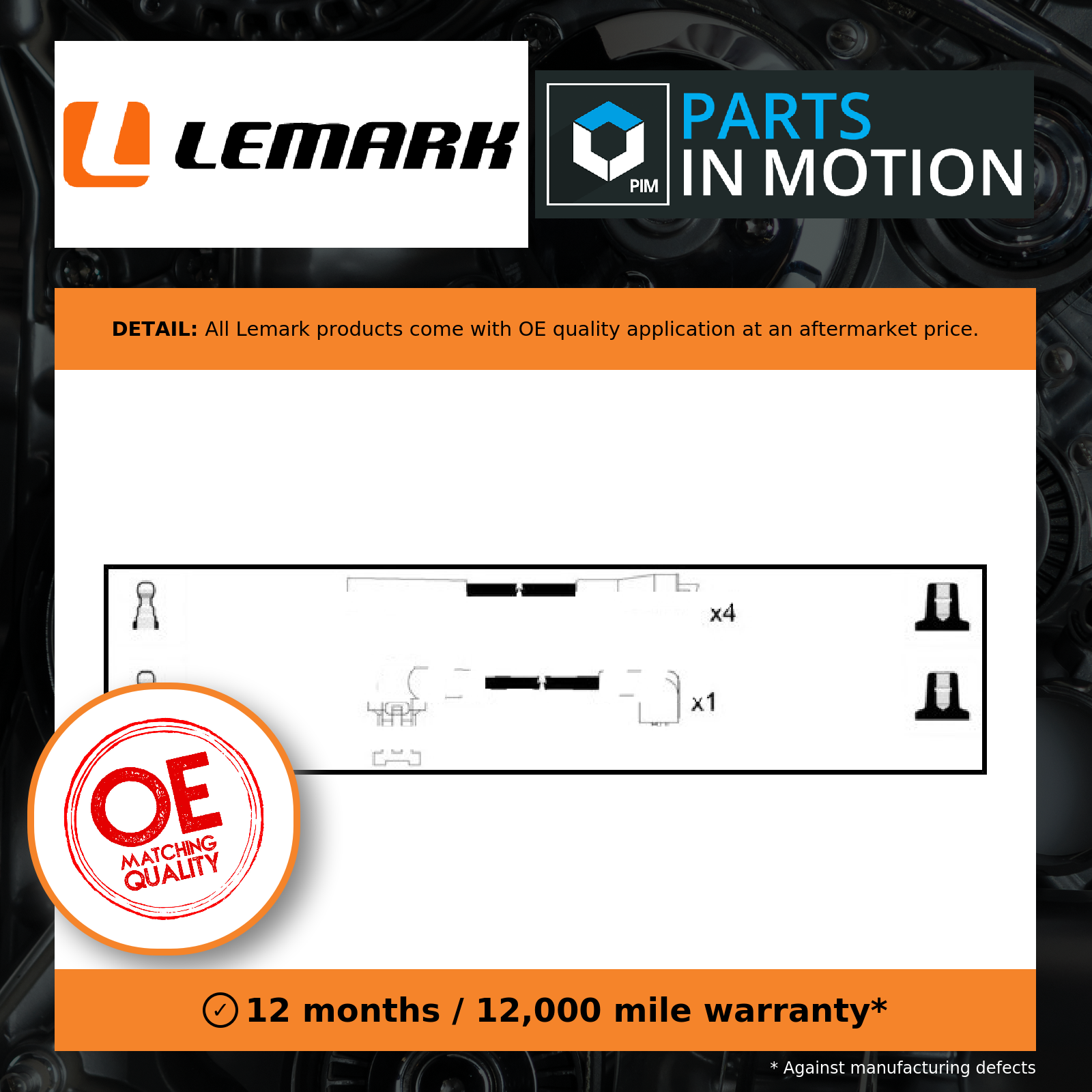 Lemark HT Leads Ignition Cables Set HOES439 [PM1885187]