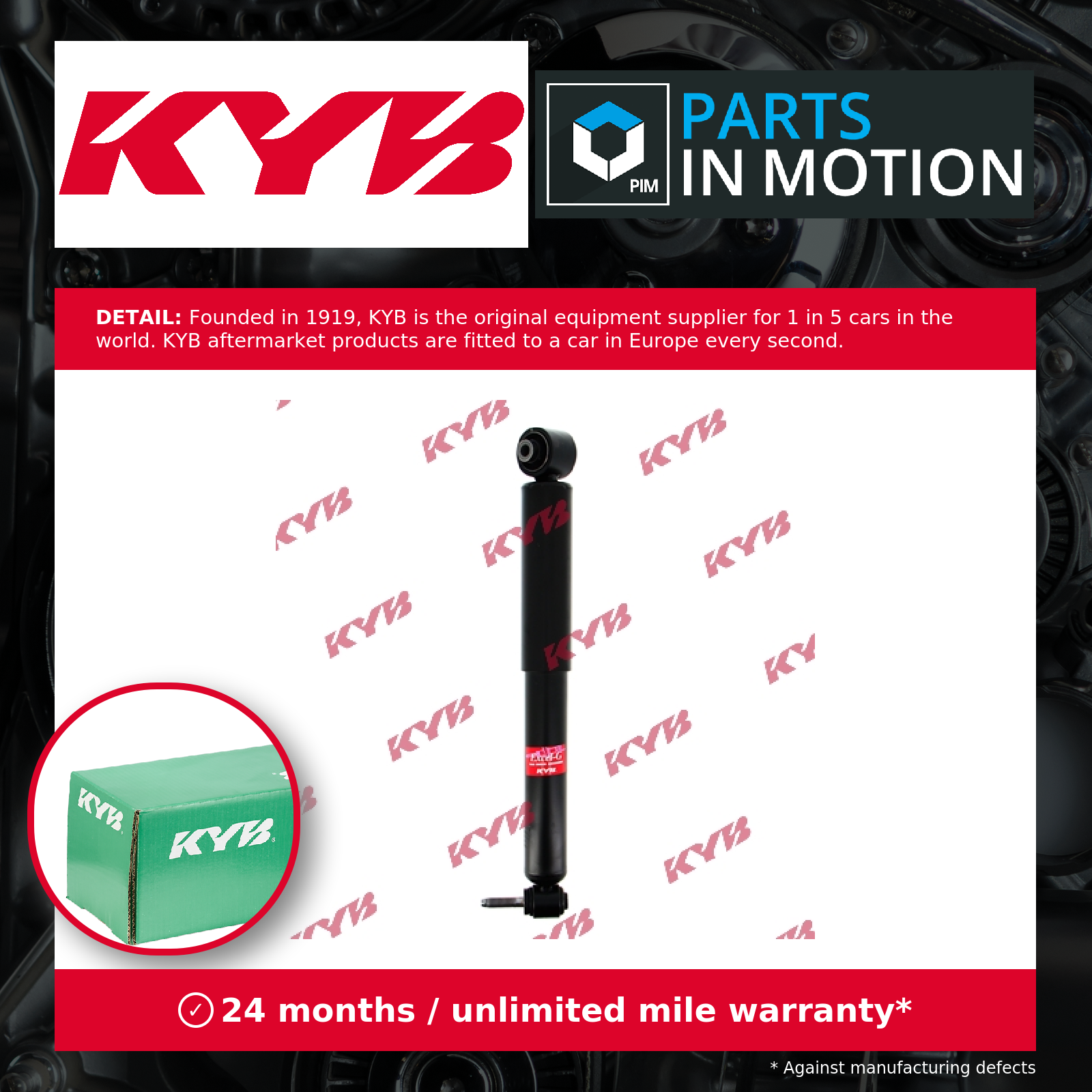 KYB 2x Shock Absorbers (Pair) Rear 3448029 [PM1878805]