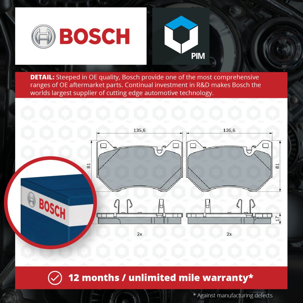Bosch Brake Pads Set Front 0986424965 [PM1876609]