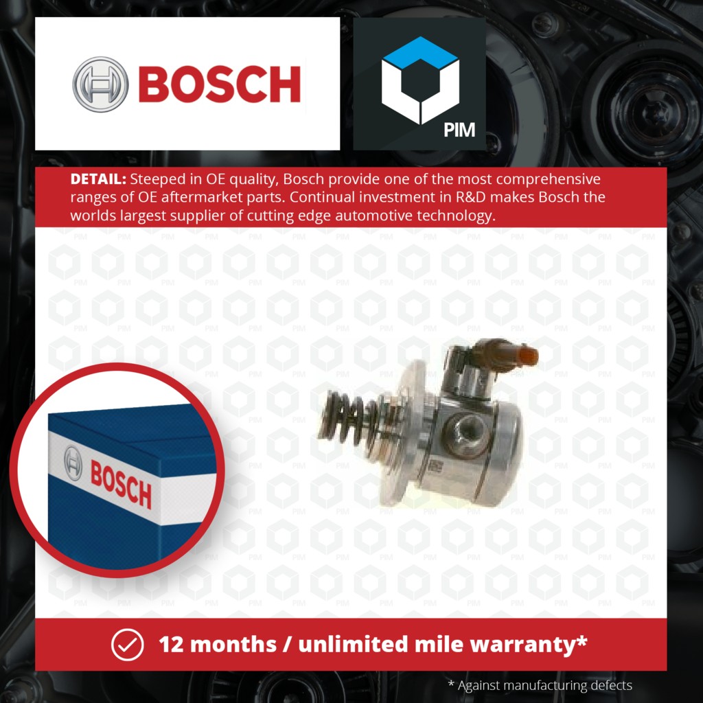 Bosch High Pressure Petrol Fuel Pump 0261520520 [PM1876429]
