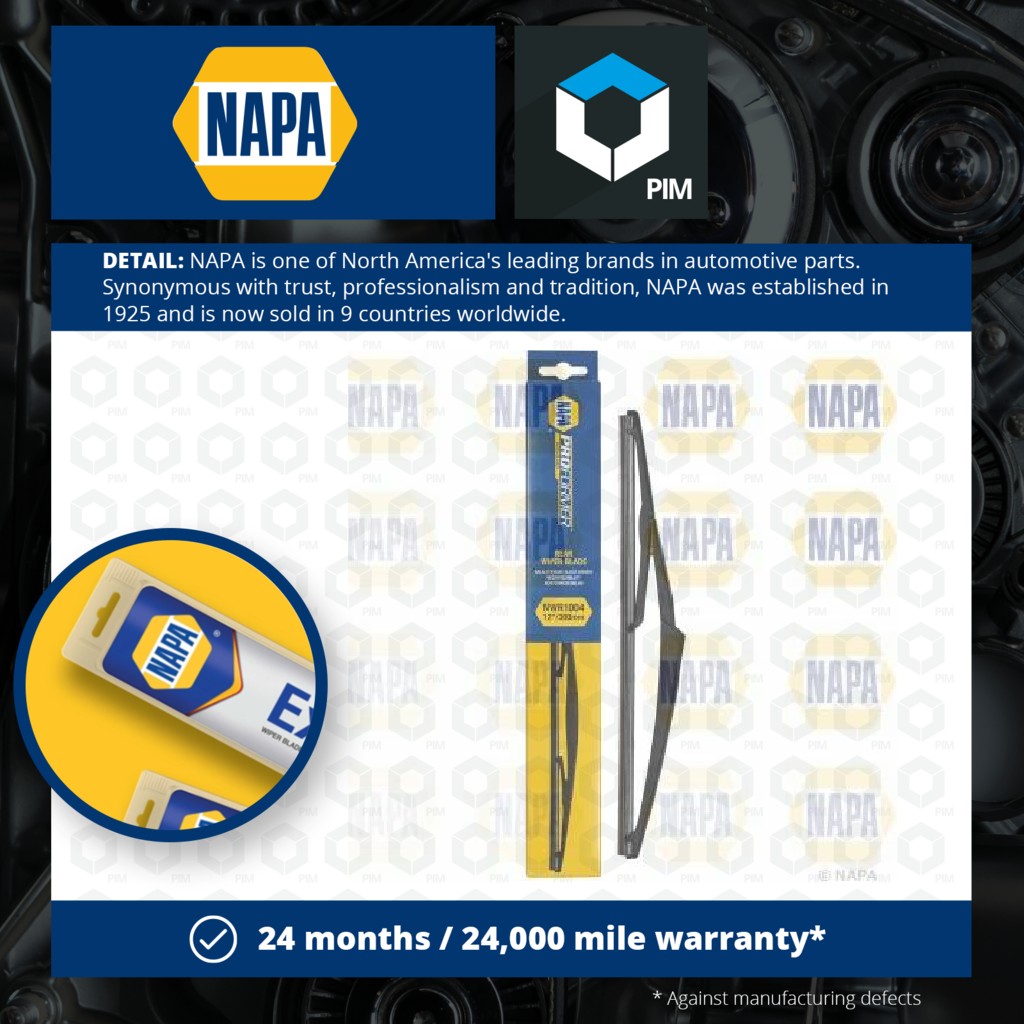 NAPA Rear Wiper Blade NWR1004 [PM1875535]