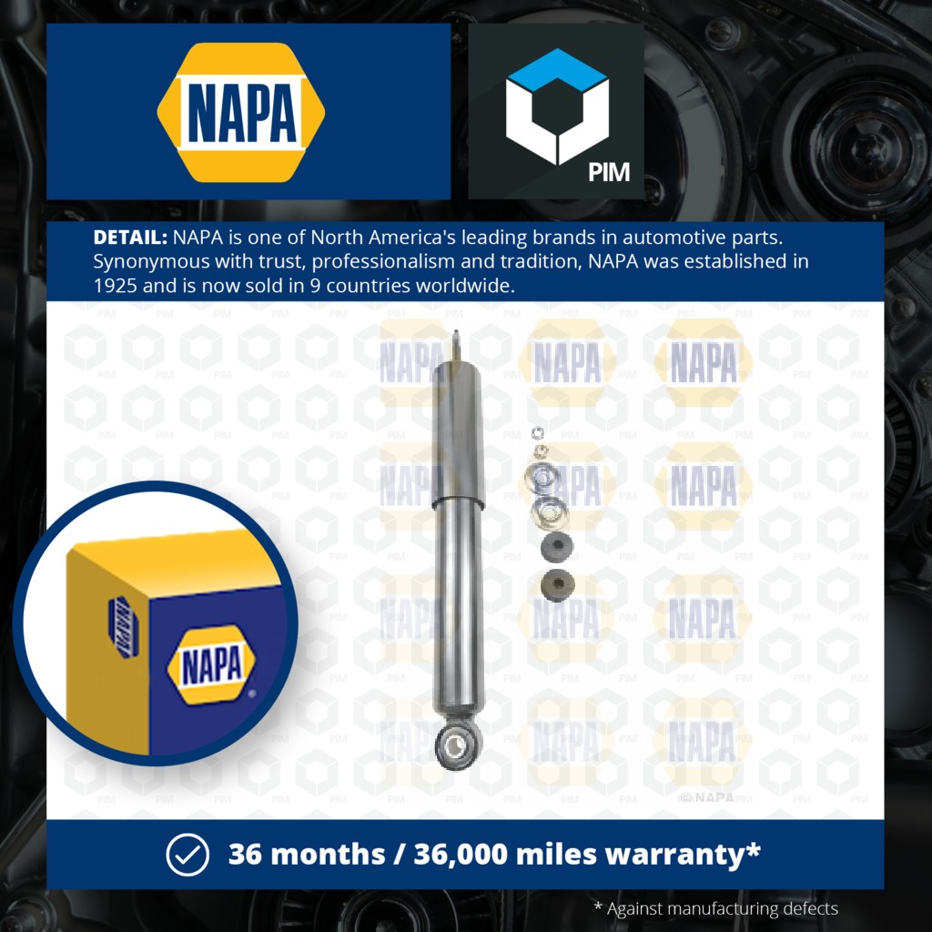 NAPA 2x Shock Absorbers (Pair) Front NSA1512 [PM1875354]