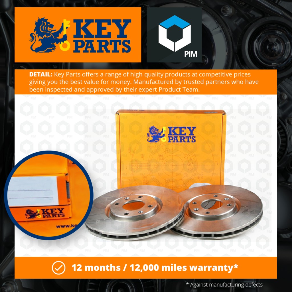 Key Parts 2x Brake Discs Pair Vented Front KBD4717 [PM1873469]