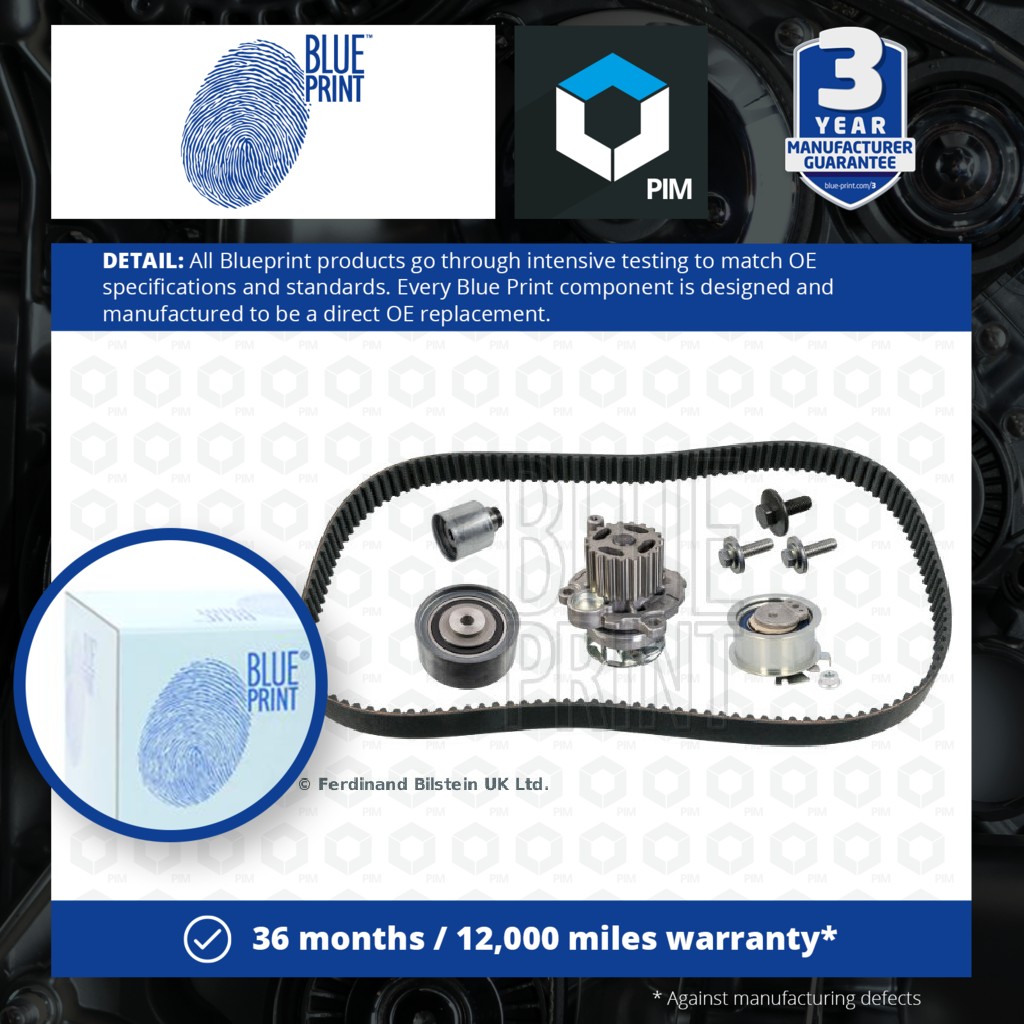 Blue Print Timing Belt & Water Pump Kit ADBP730025 [PM1868055]