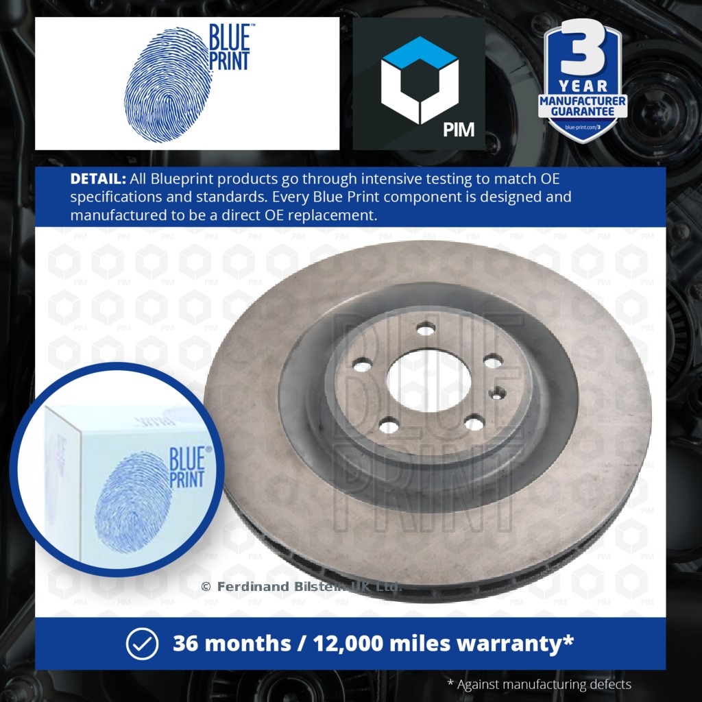 Blue Print 2x Brake Discs Pair Vented Rear ADBP430067 [PM1868030]