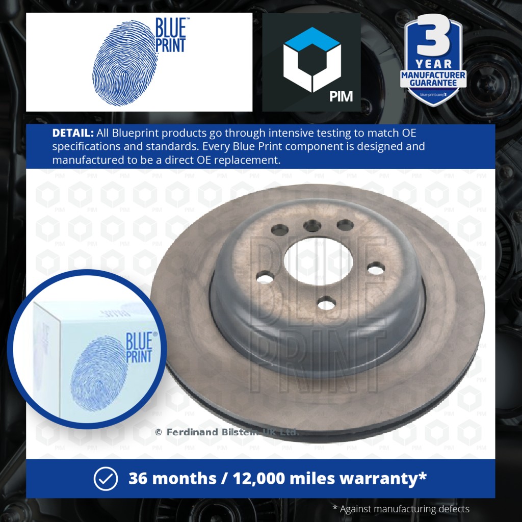 Blue Print Brake Disc Single Vented Rear Left ADBP430063 [PM1868026]