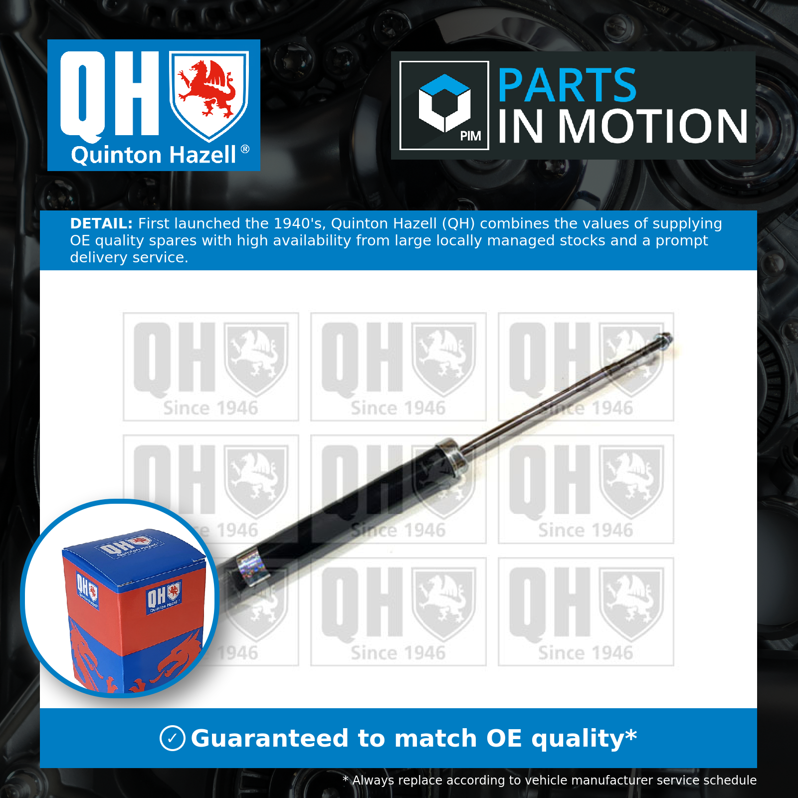 Quinton Hazell 2x Shock Absorbers (Pair) Rear QAG181126 [PM1863482]
