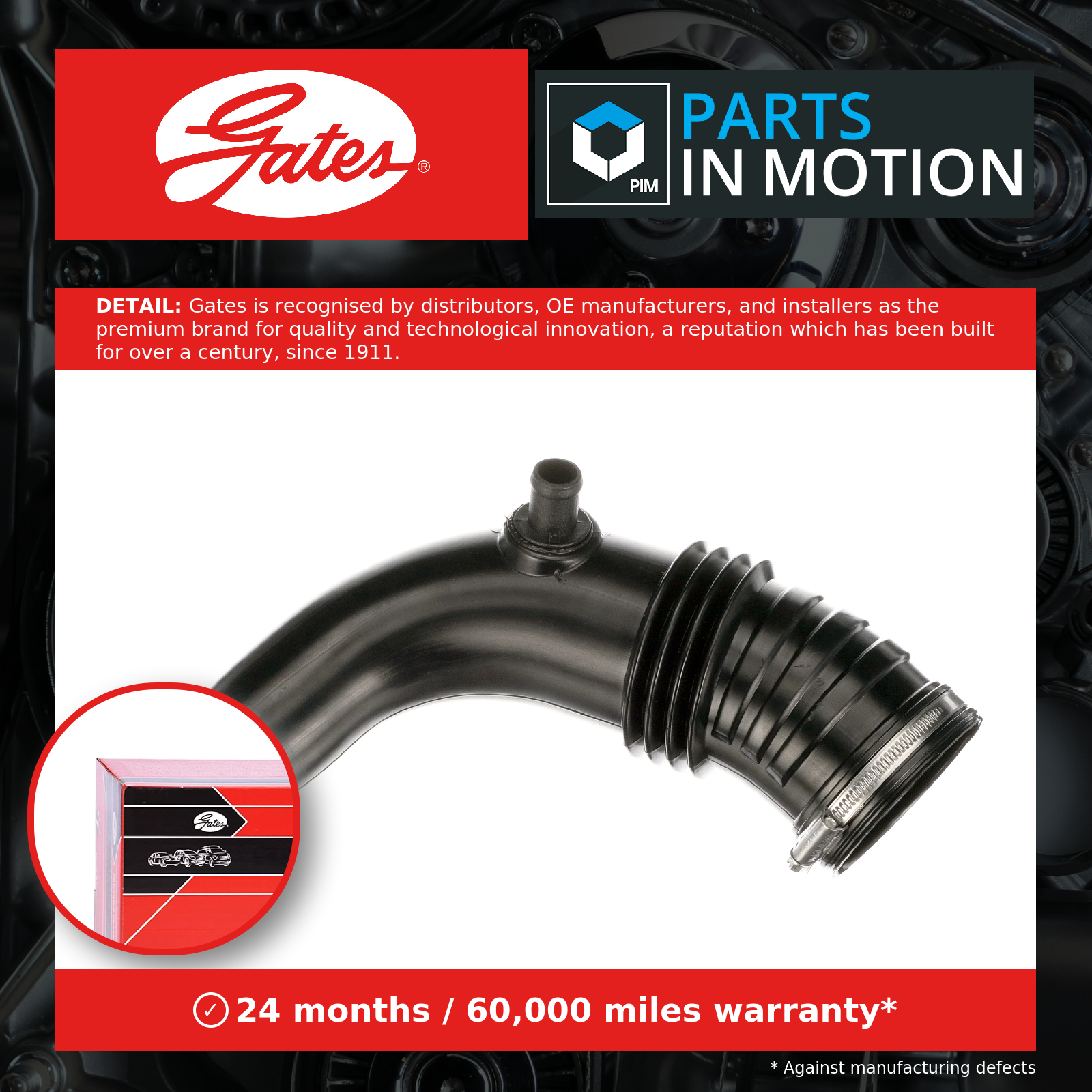 Air intake duct pipe Plastic ANTK1035 GATES for FIAT DUCATO Platform/Chassis - Image 16