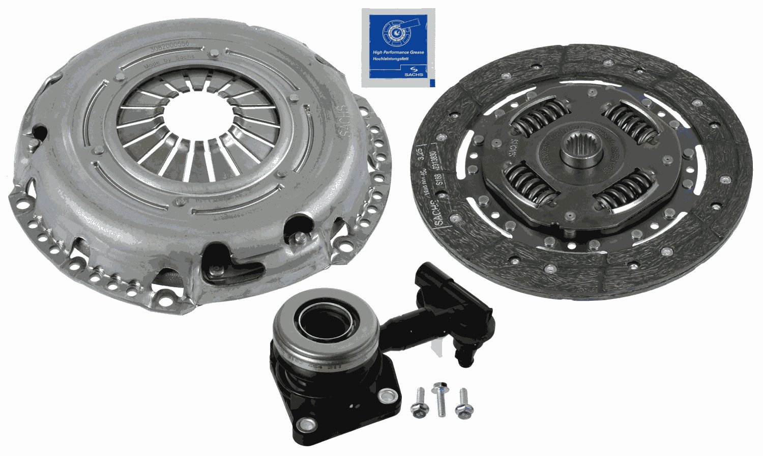 Sachs Clutch Kit 3pc (Cover+Plate+CSC) 3000990516 [PM1862912]