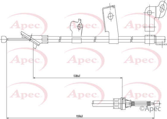 Apec Handbrake Cable Rear Right CAB1538 [PM1859066]