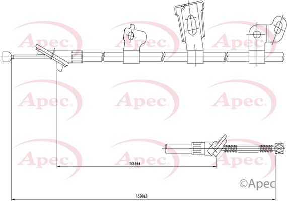 Apec Handbrake Cable Rear Left CAB1443 [PM1859058]