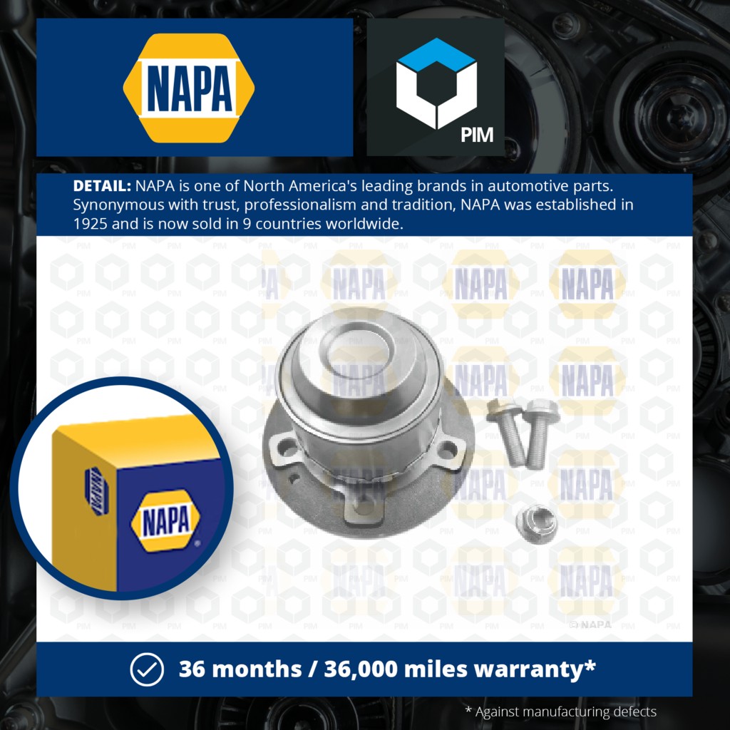 NAPA Wheel Bearing Kit Front PWB1398 [PM1851892]