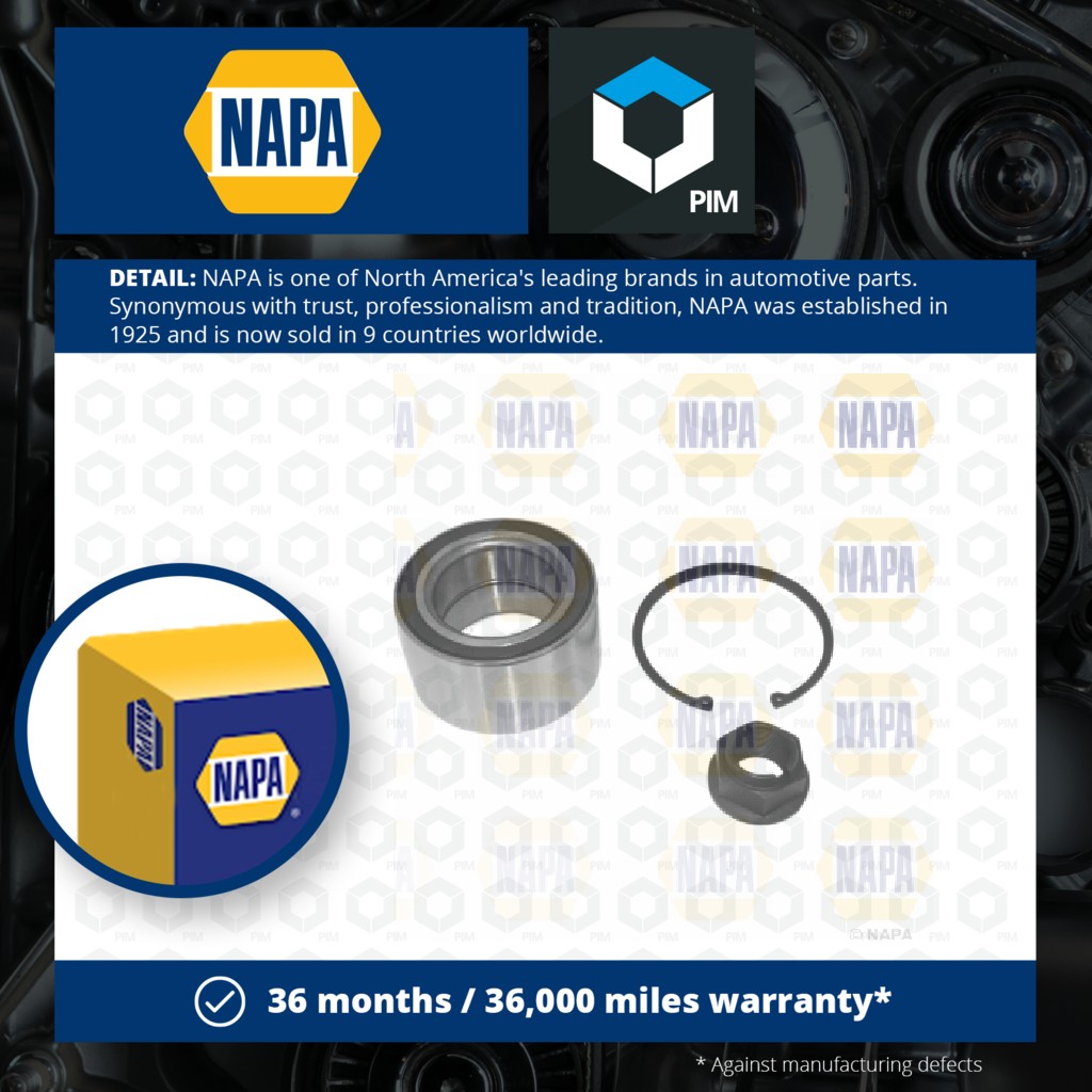 NAPA Wheel Bearing Kit Rear PWB1363 [PM1851857]