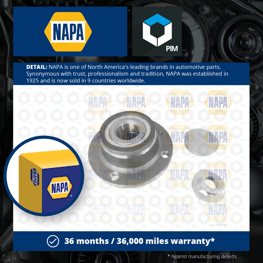 NAPA Wheel Bearing Kit Rear PWB1349 [PM1851843]