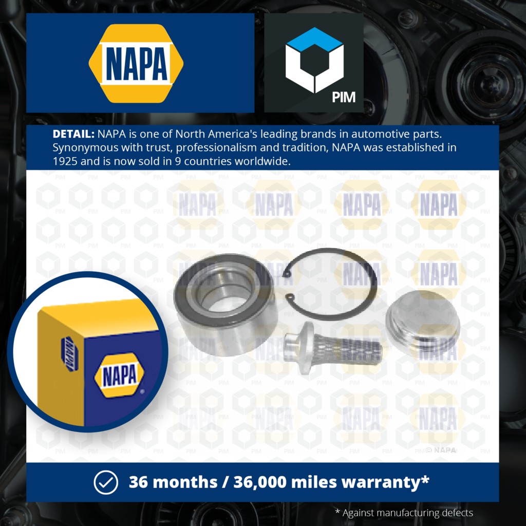 NAPA Wheel Bearing Kit Front PWB1346 [PM1851840]