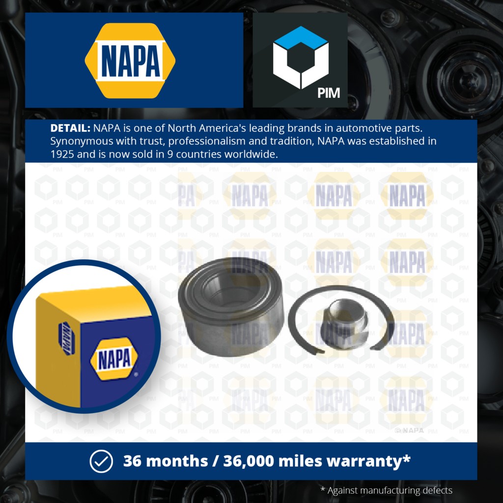 NAPA Wheel Bearing Kit Front PWB1338 [PM1851832]