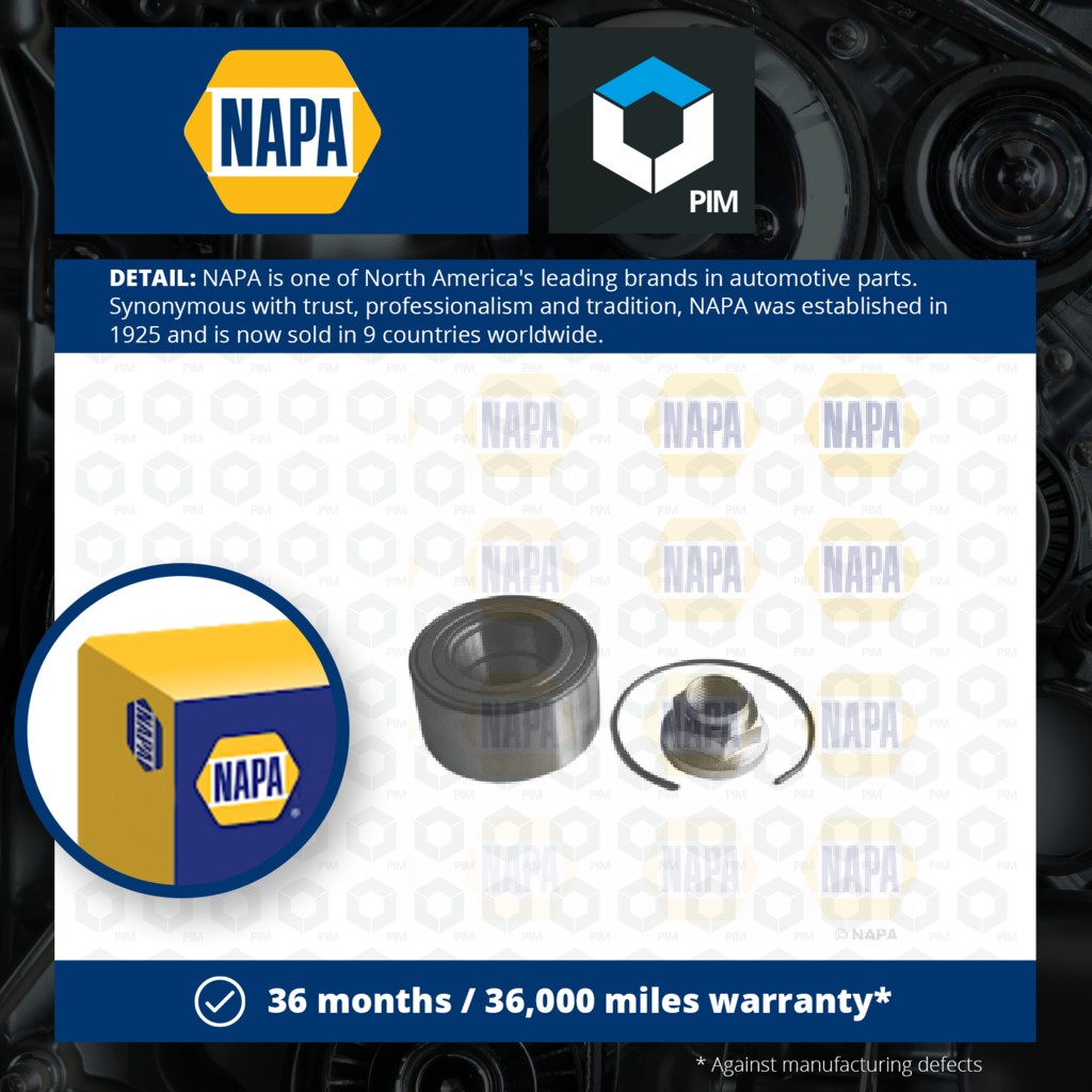 NAPA Wheel Bearing Kit Front PWB1336 [PM1851830]