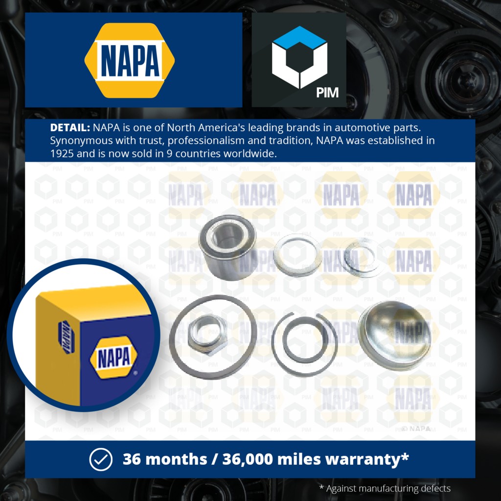 NAPA Wheel Bearing Kit Rear PWB1311 [PM1851805]