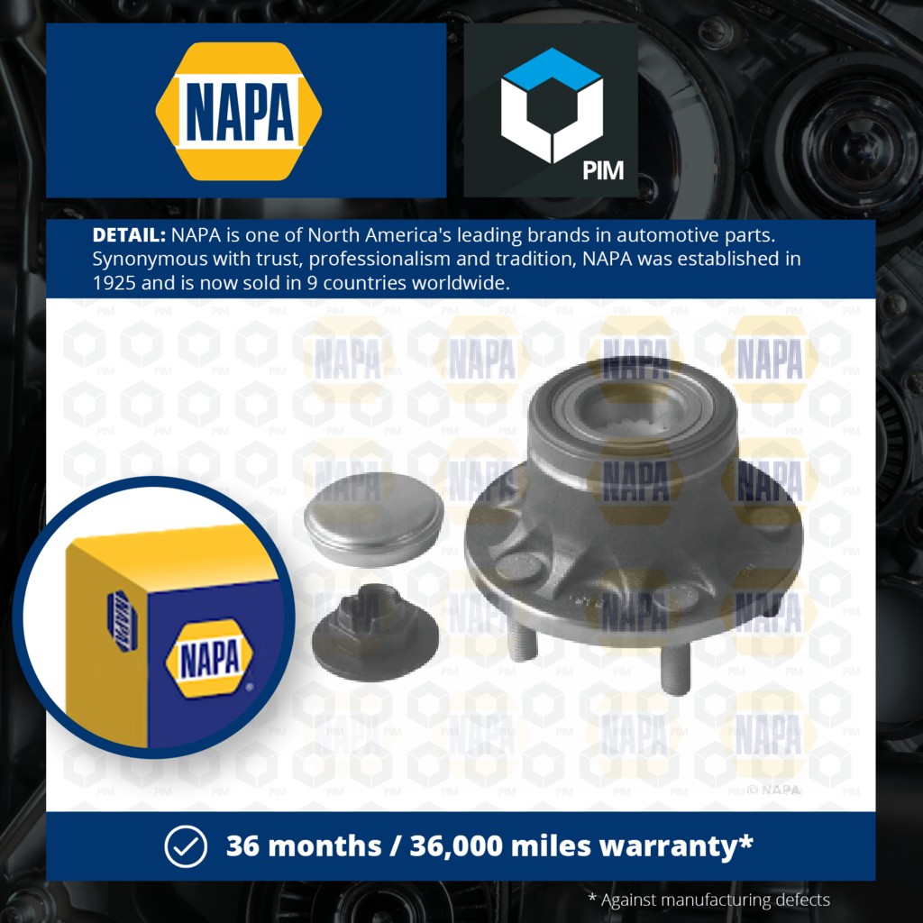 NAPA Wheel Bearing Kit Rear PWB1297 [PM1851791]