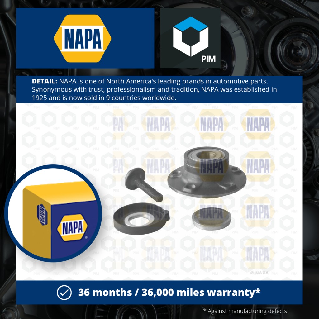 NAPA Wheel Bearing Kit Rear PWB1292 [PM1851786]