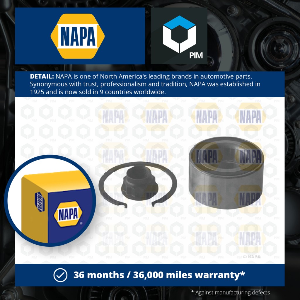 NAPA Wheel Bearing Kit Front PWB1281 [PM1851775]