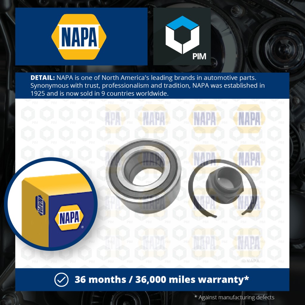 NAPA Wheel Bearing Kit Front PWB1258 [PM1851753]