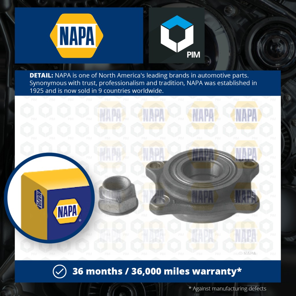NAPA Wheel Bearing Kit Front PWB1254 [PM1851750]