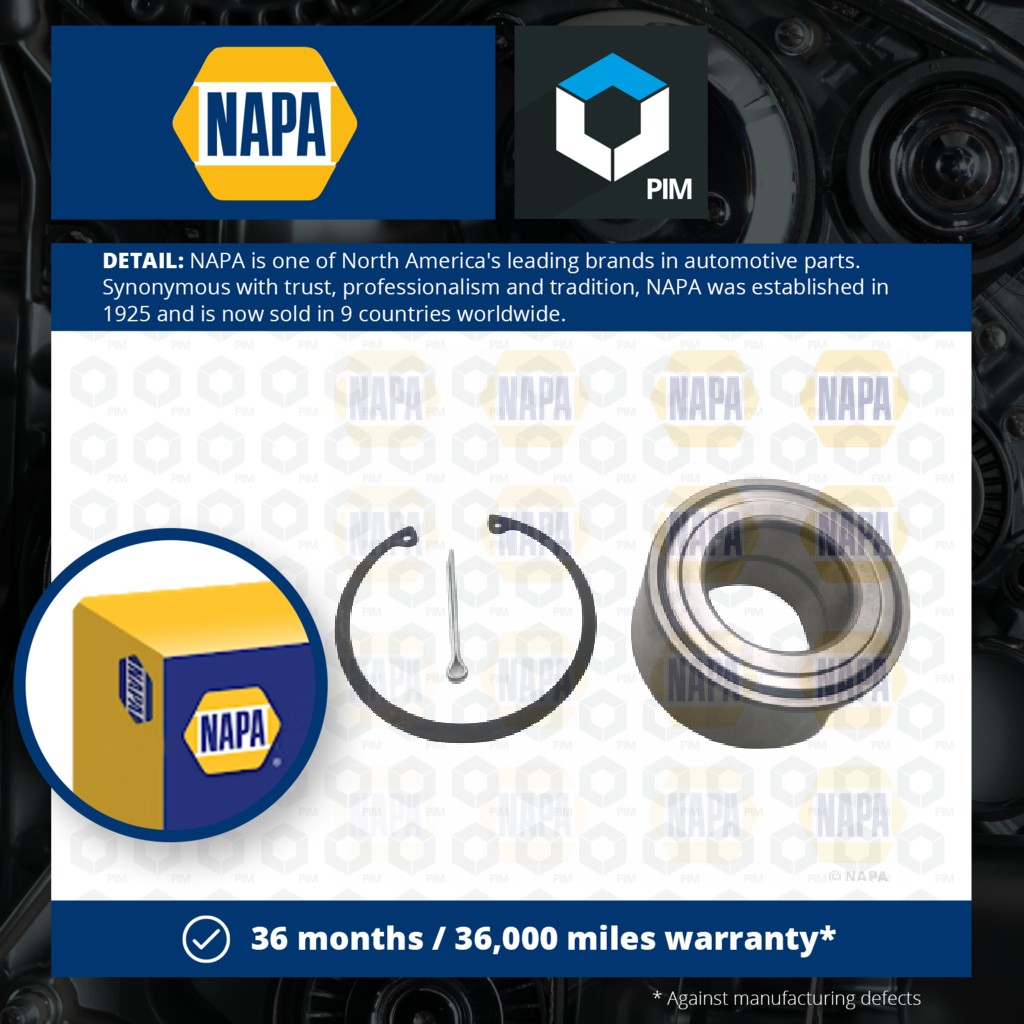 NAPA Wheel Bearing Kit Front PWB1240 [PM1851736]