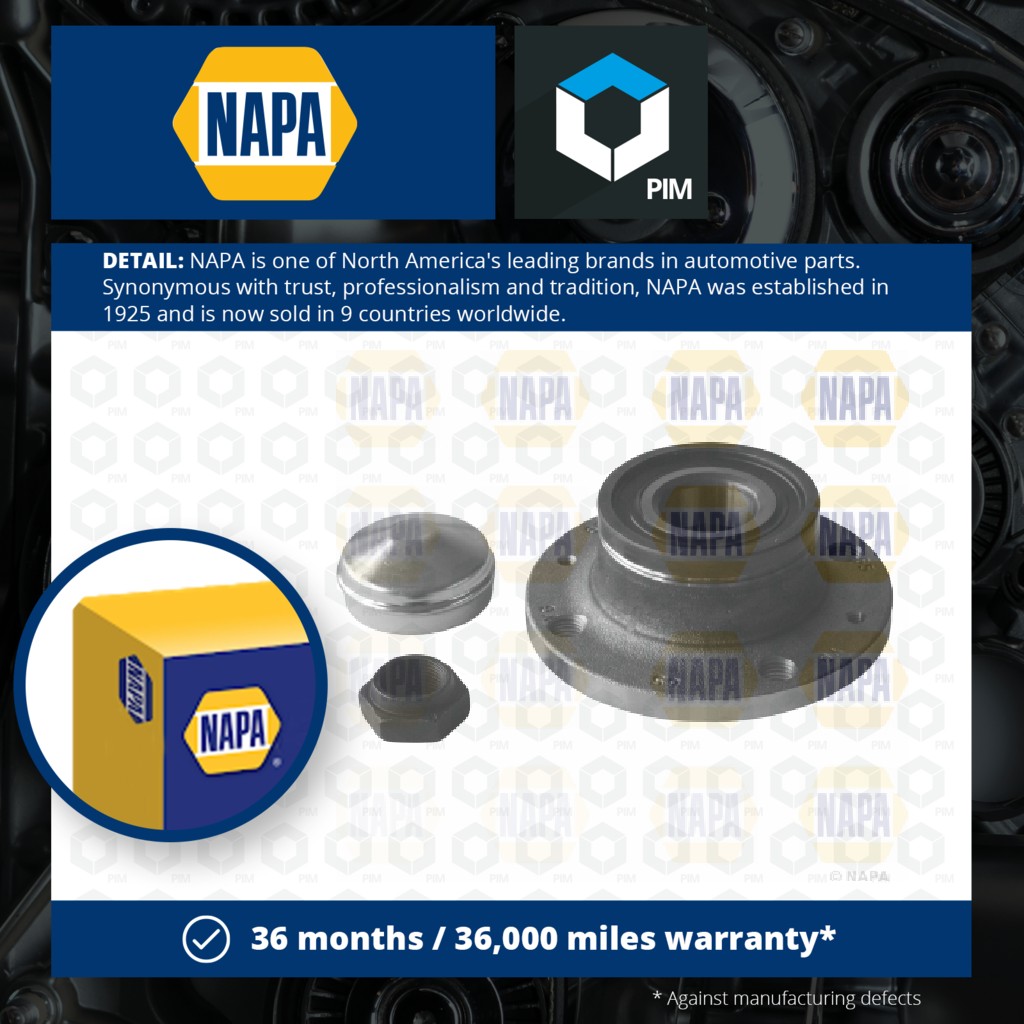 NAPA Wheel Bearing Kit Rear PWB1238 [PM1851734]