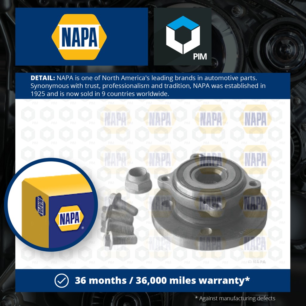 NAPA Wheel Bearing Kit Front PWB1237 [PM1851733]