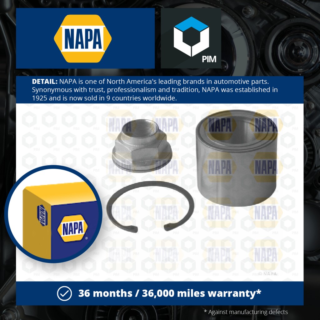 NAPA Wheel Bearing Kit Rear PWB1234 [PM1851730]