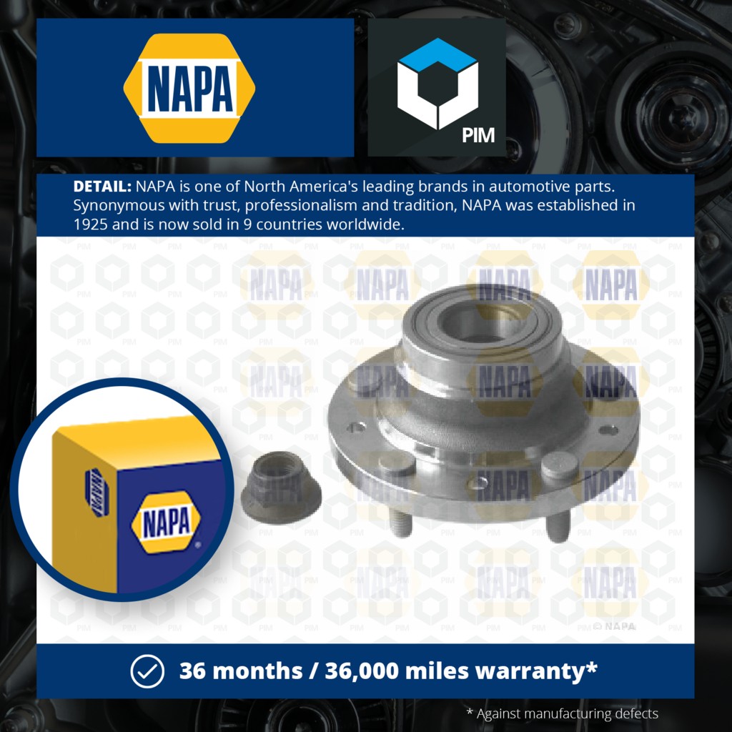 NAPA Wheel Bearing Kit Rear PWB1232 [PM1851728]