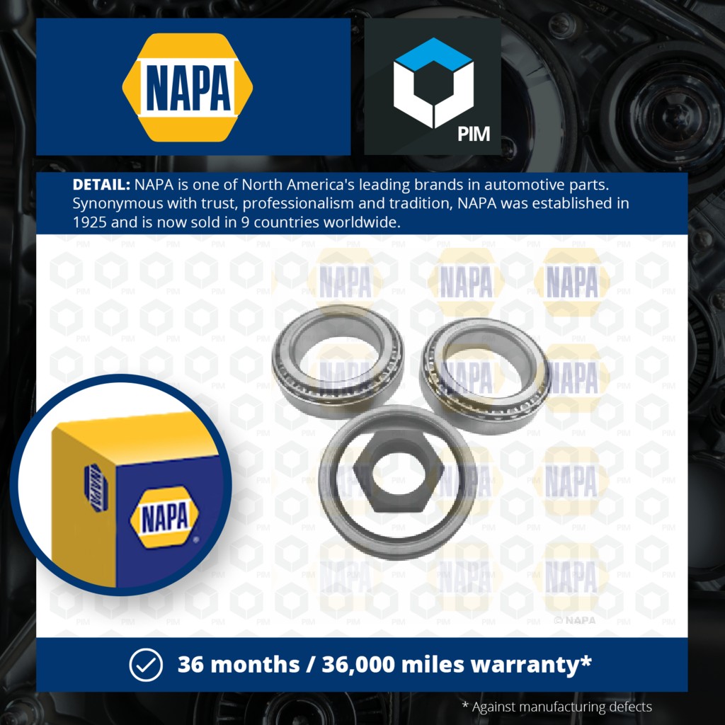 NAPA Wheel Bearing Kit Front PWB1225 [PM1851721]