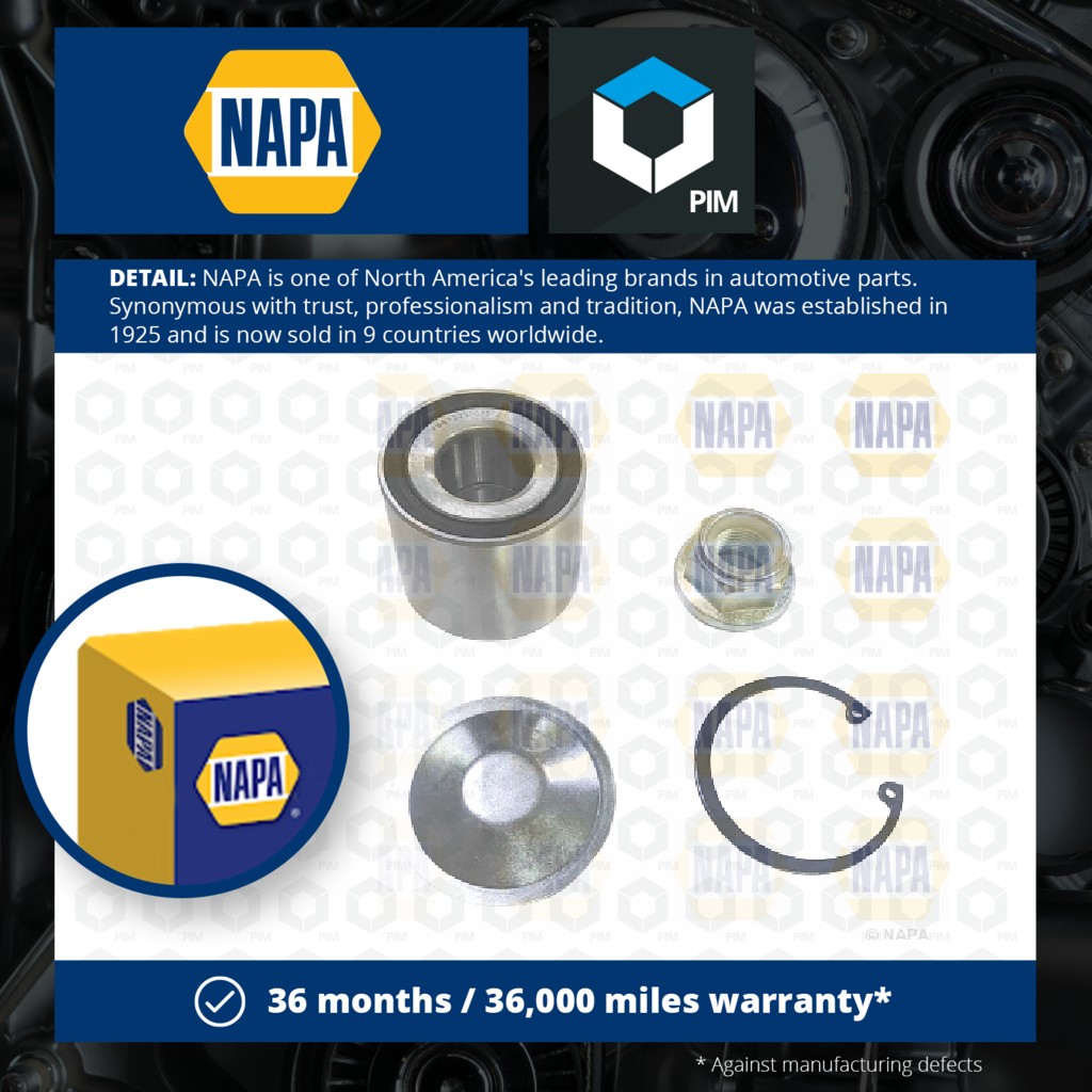 NAPA Wheel Bearing Kit Rear PWB1223 [PM1851719]