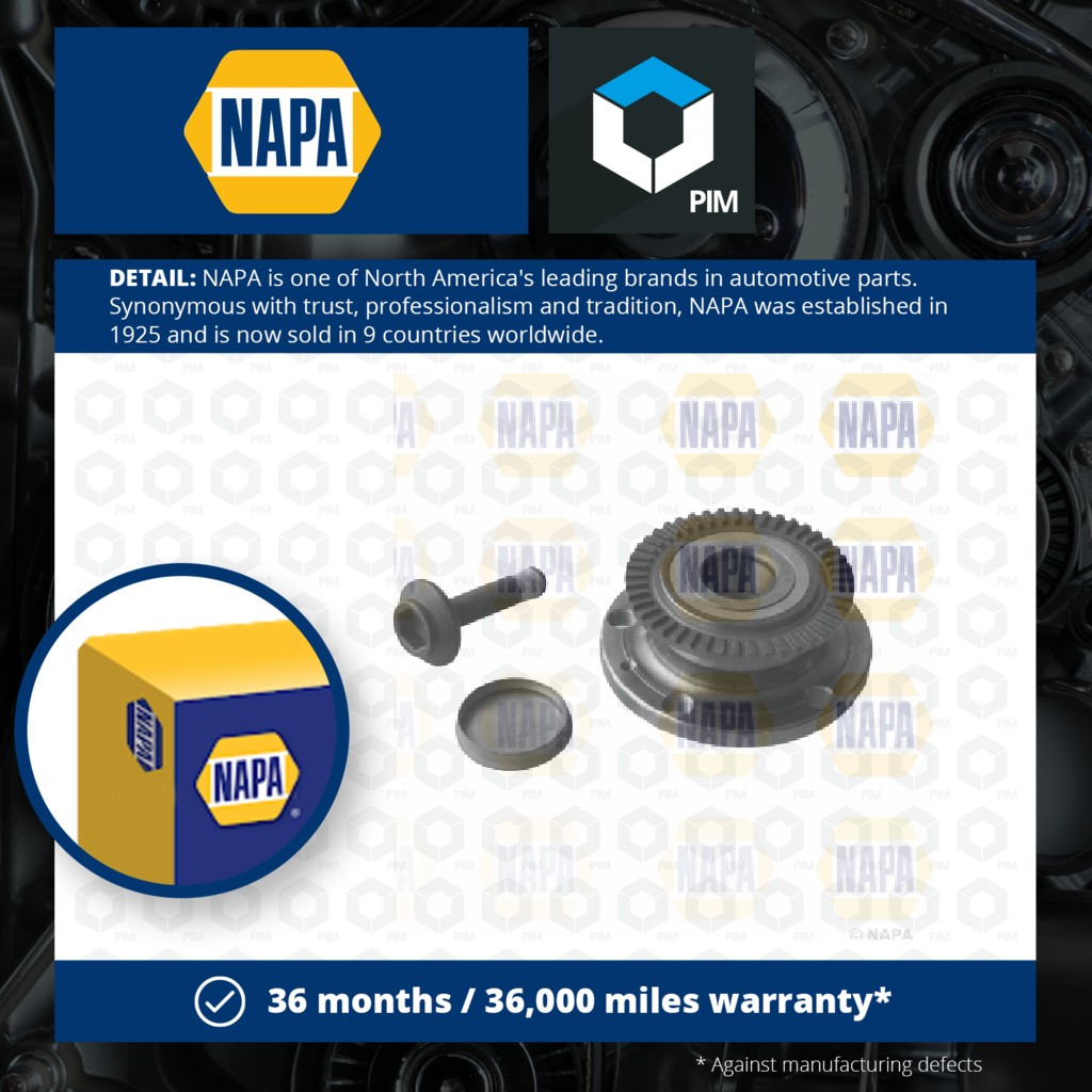 NAPA Wheel Bearing Kit Rear PWB1222 [PM1851718]