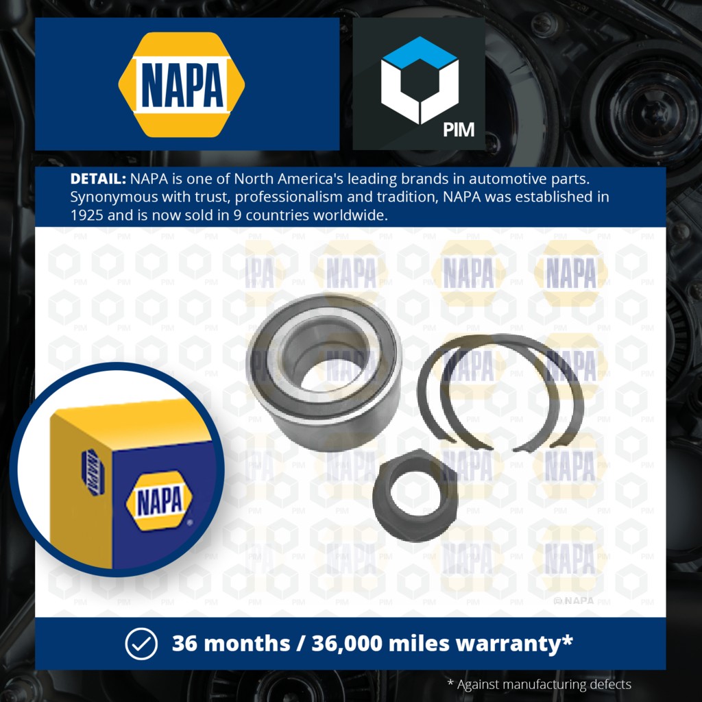 NAPA Wheel Bearing Kit Front PWB1216 [PM1851712]