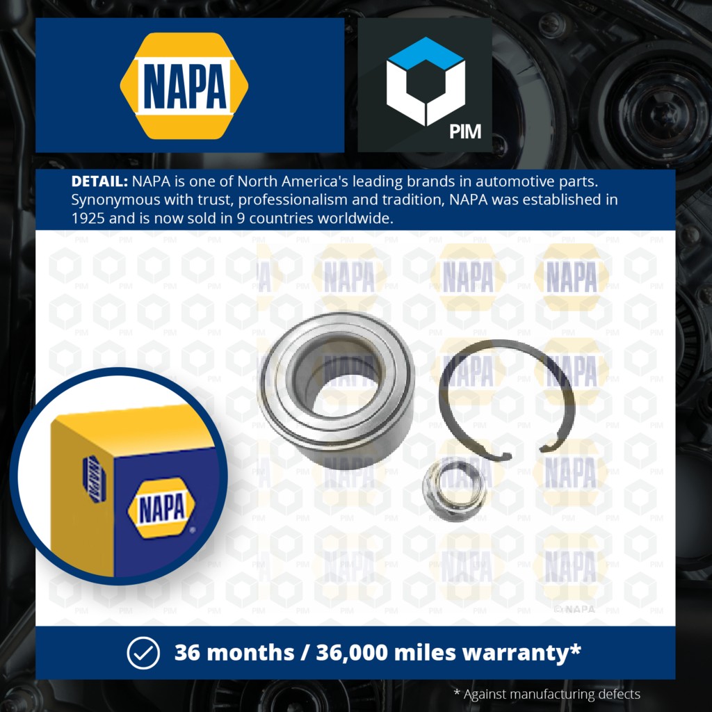 NAPA Wheel Bearing Kit Front PWB1215 [PM1851711]