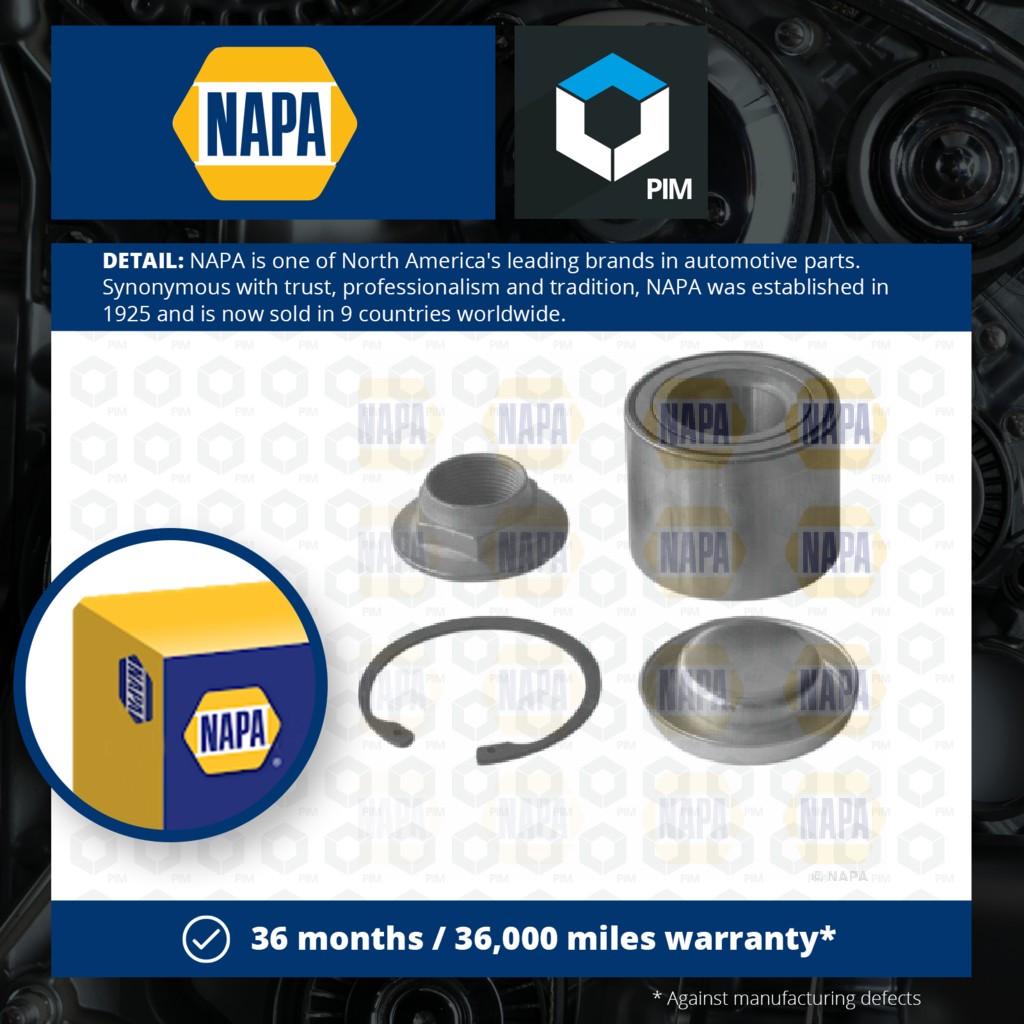 NAPA Wheel Bearing Kit Rear PWB1208 [PM1851704]
