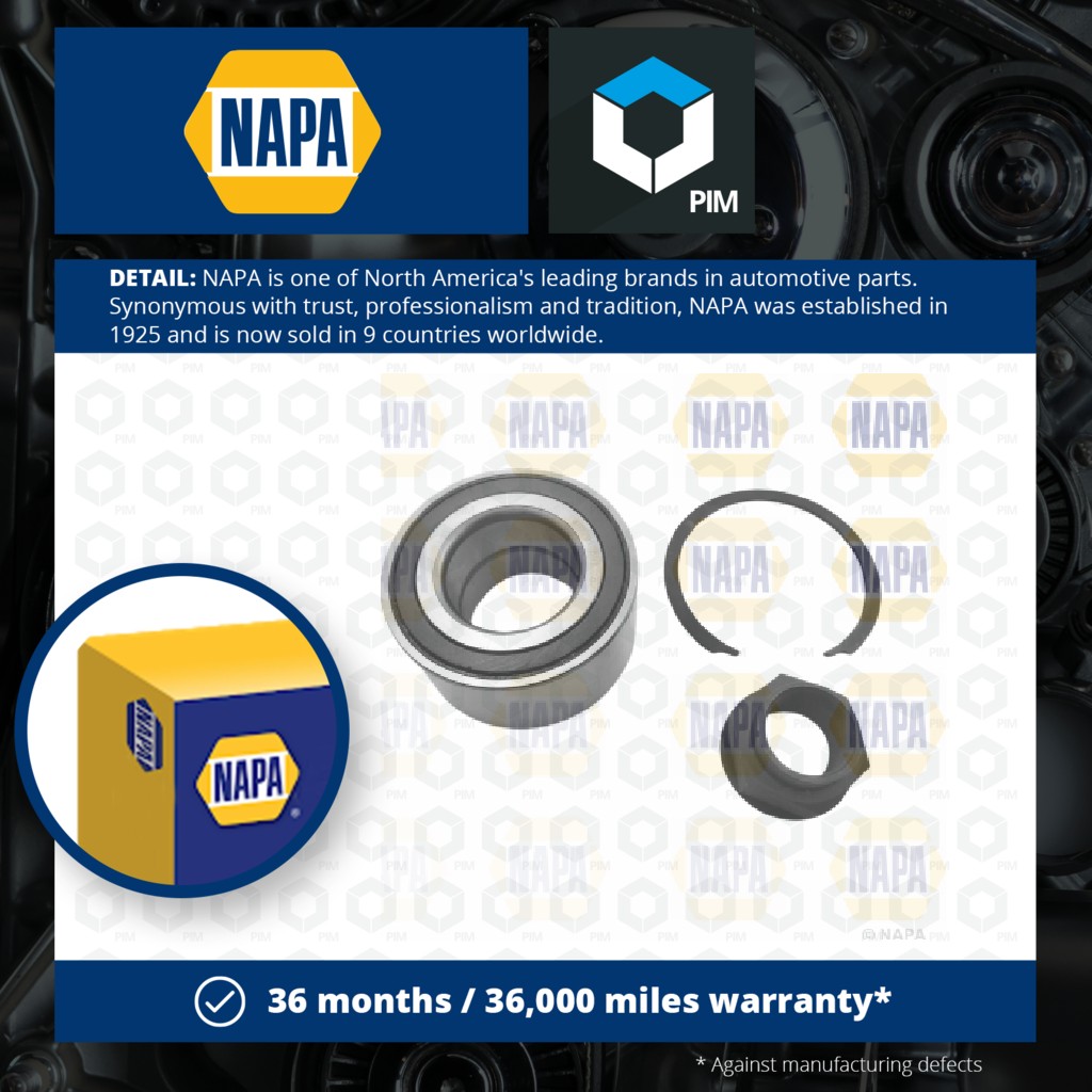 NAPA Wheel Bearing Kit Front PWB1205 [PM1851701]