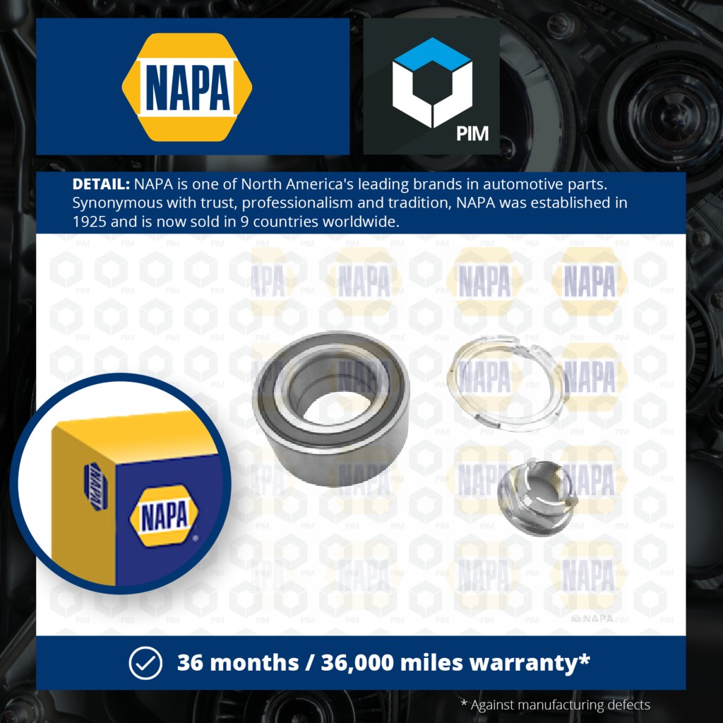 NAPA Wheel Bearing Kit PWB1197 [PM1851693]