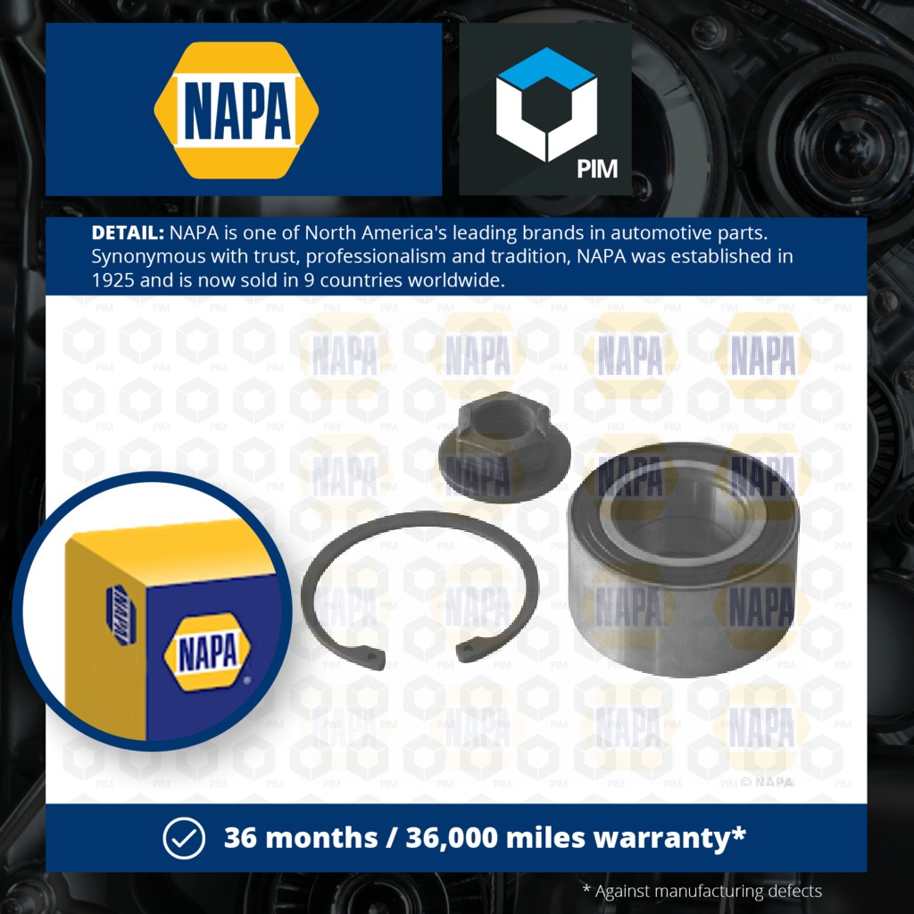 NAPA Wheel Bearing Kit Front PWB1190 [PM1851687]