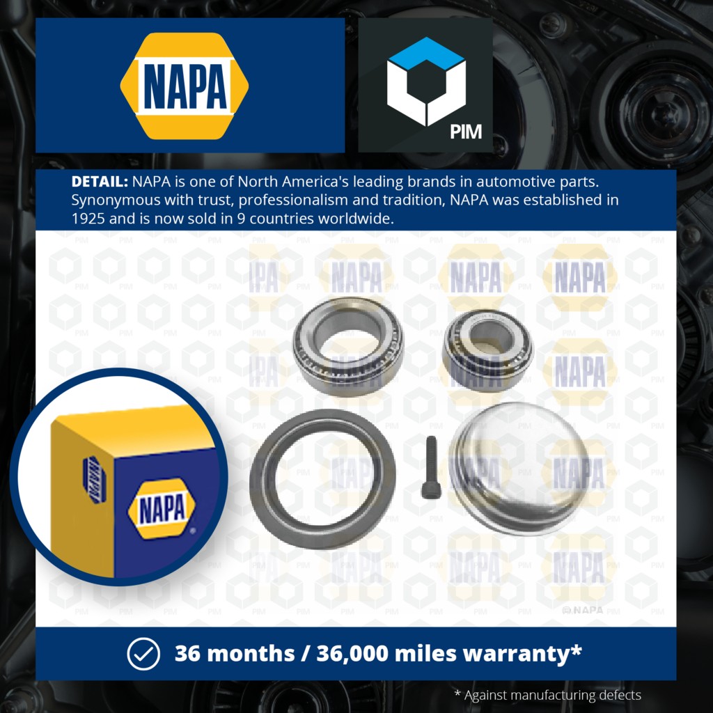 NAPA Wheel Bearing Kit Front PWB1188 [PM1851685]