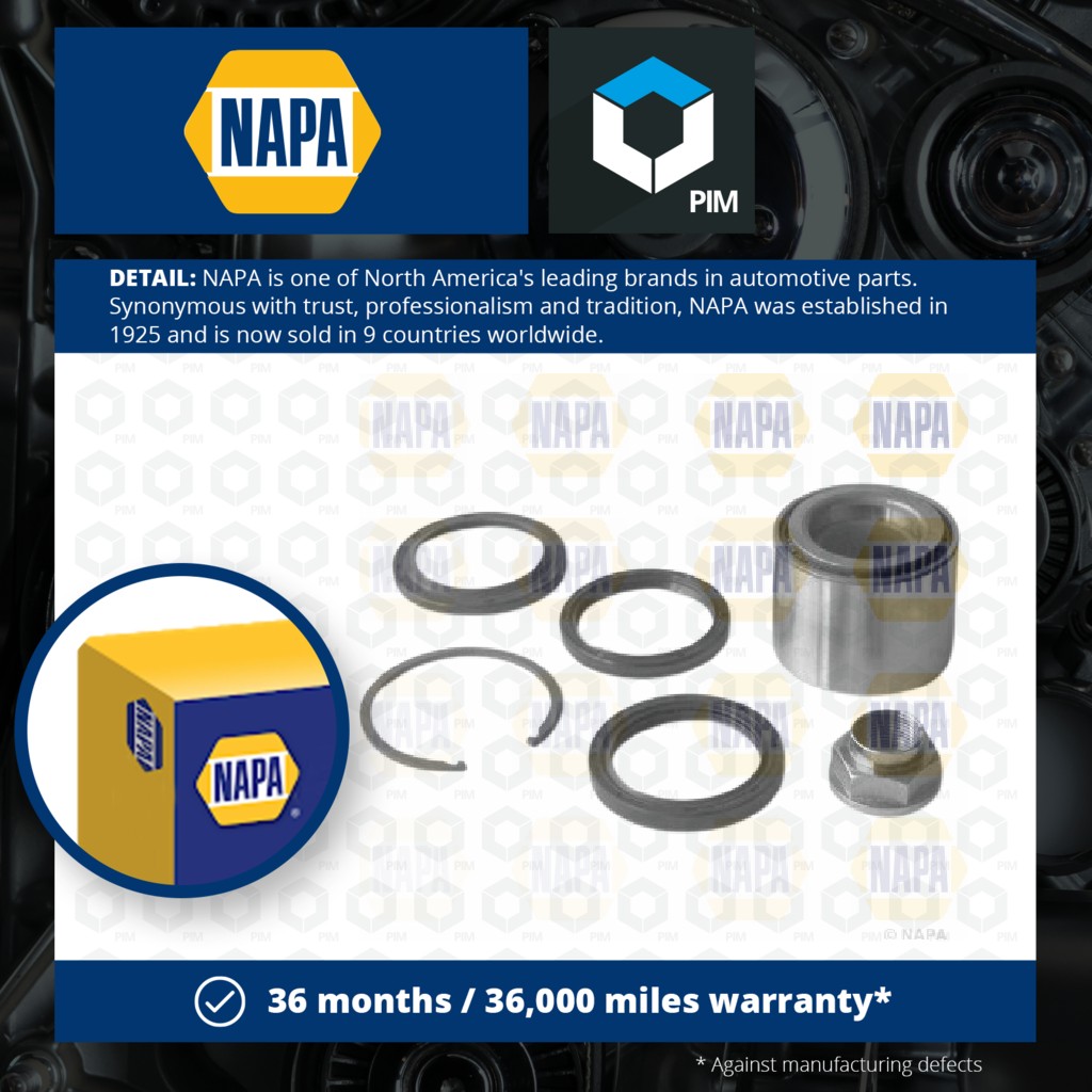 NAPA Wheel Bearing Kit Rear PWB1181 [PM1851678]