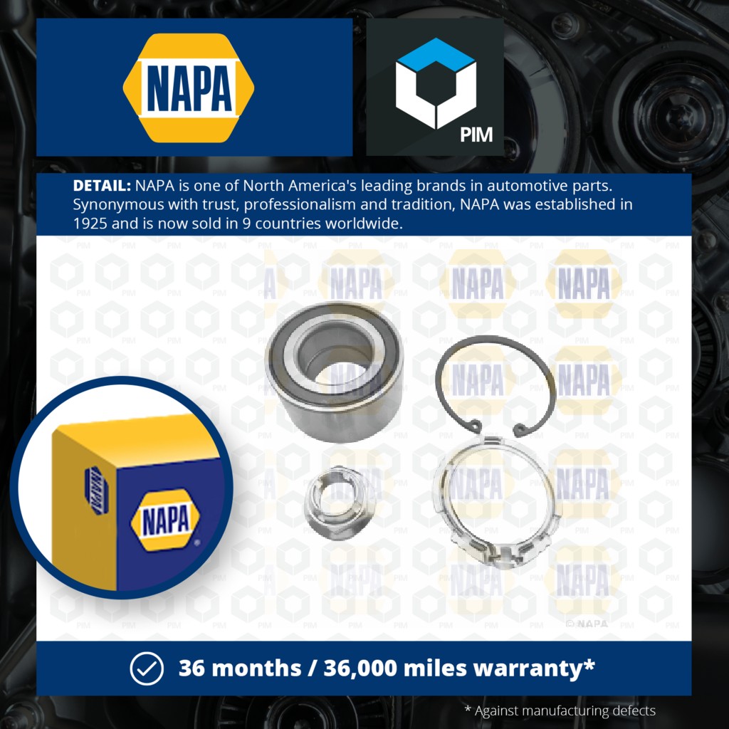 NAPA Wheel Bearing Kit Front PWB1179 [PM1851676]