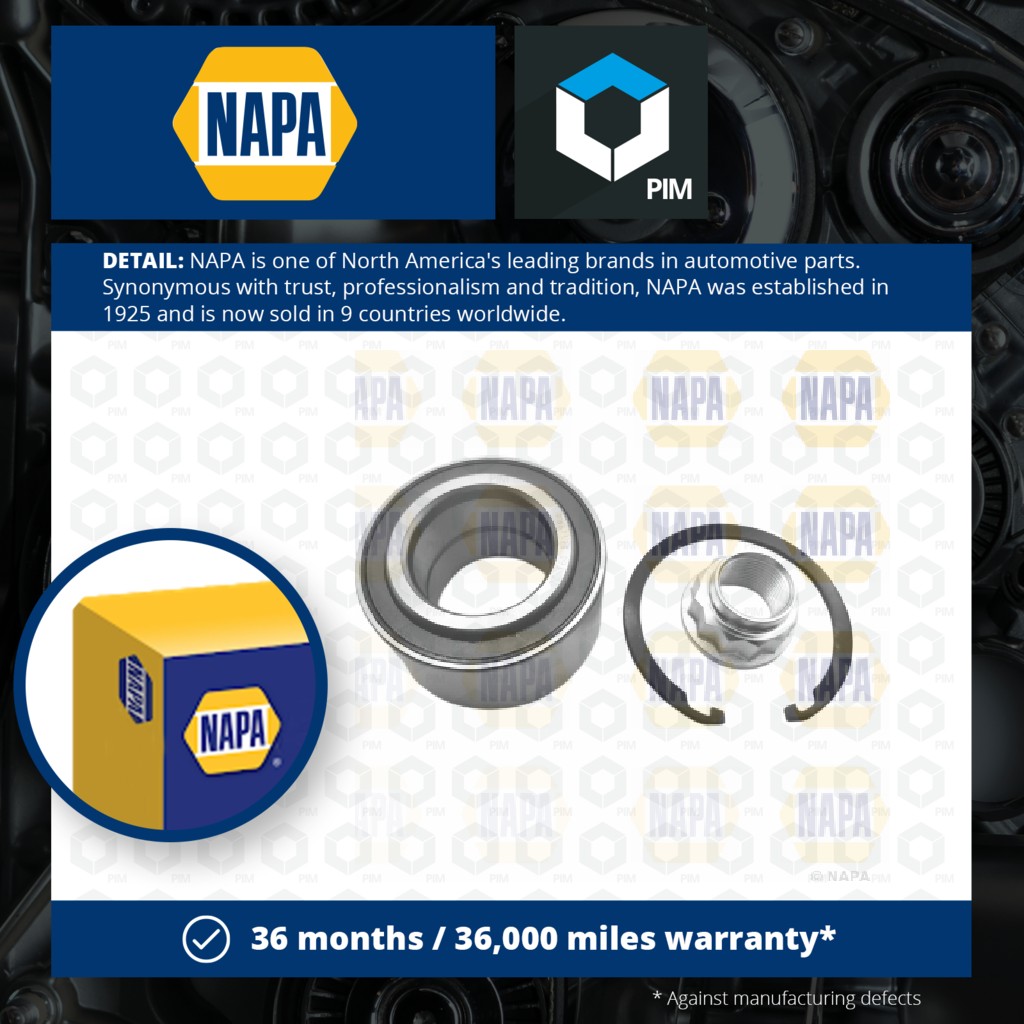 NAPA Wheel Bearing Kit Front PWB1178 [PM1851675]