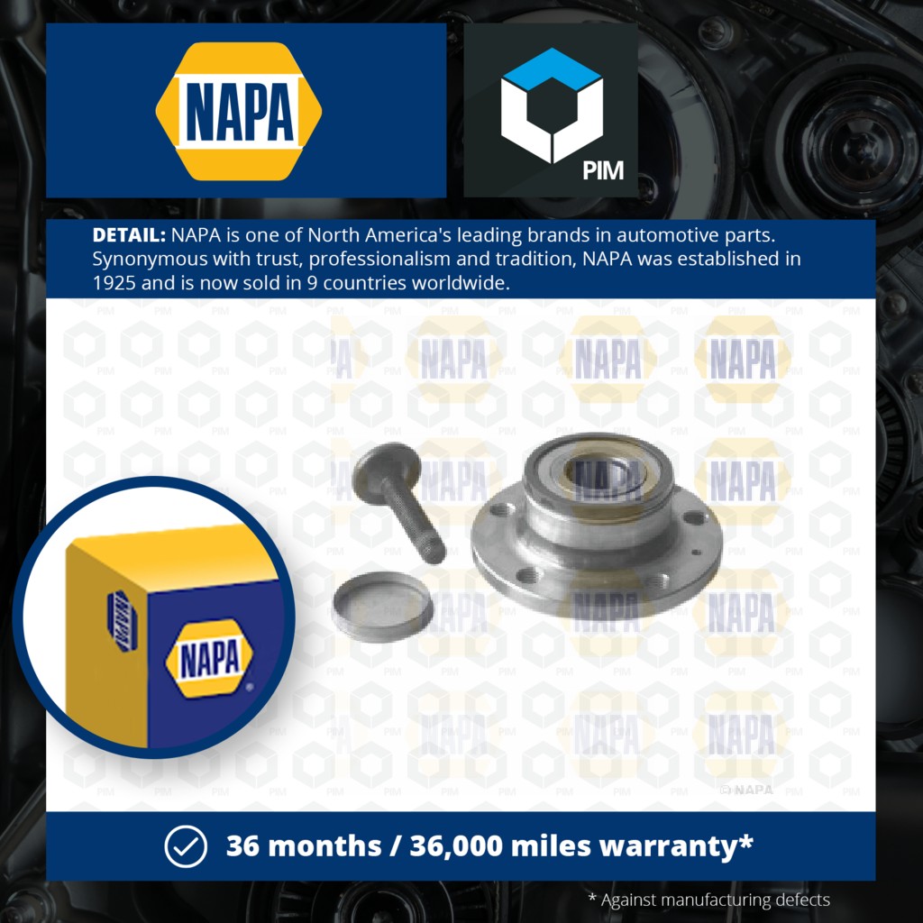 NAPA Wheel Bearing Kit Rear PWB1173 [PM1851670]