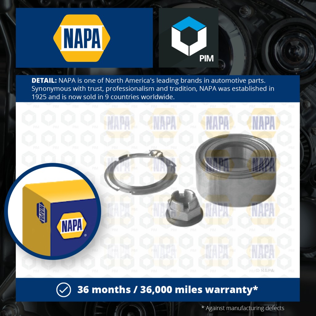 NAPA Wheel Bearing Kit Front PWB1164 [PM1851661]