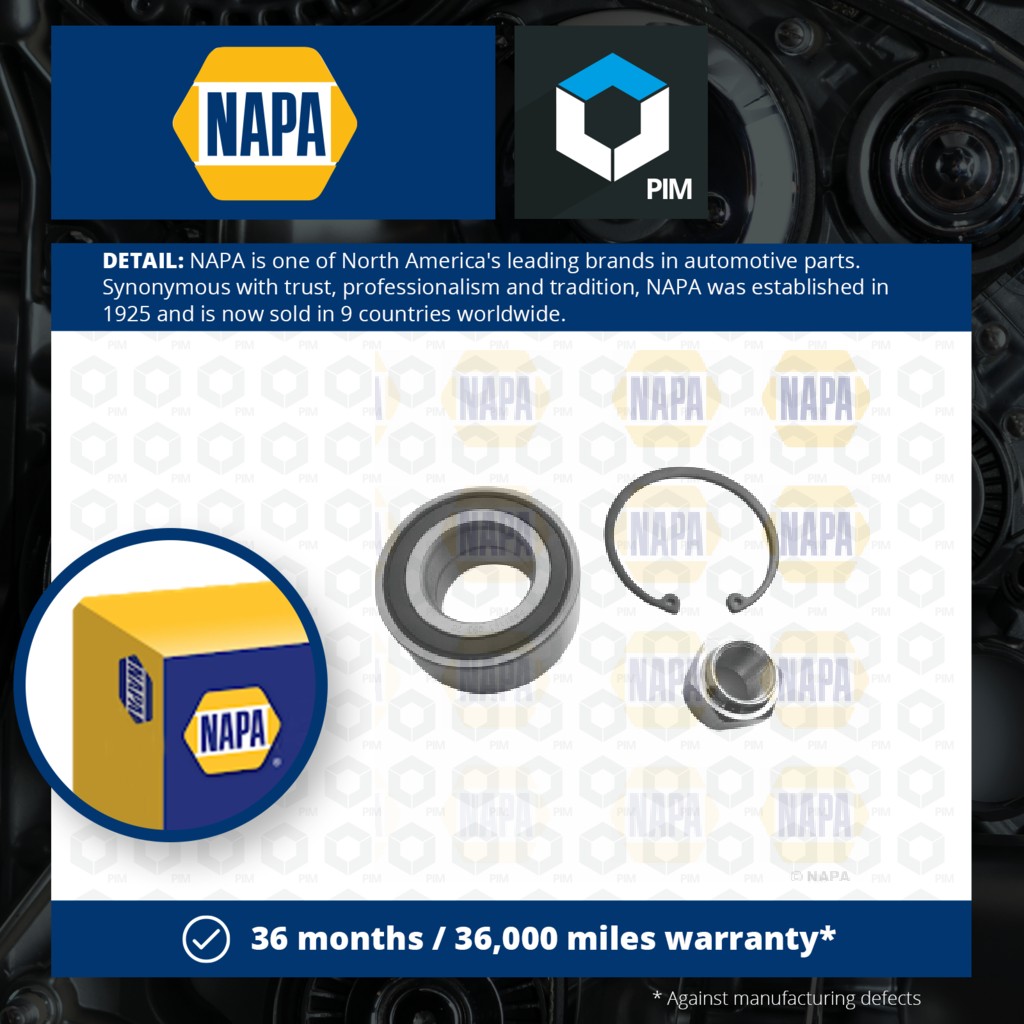NAPA Wheel Bearing Kit PWB1163 [PM1851660]